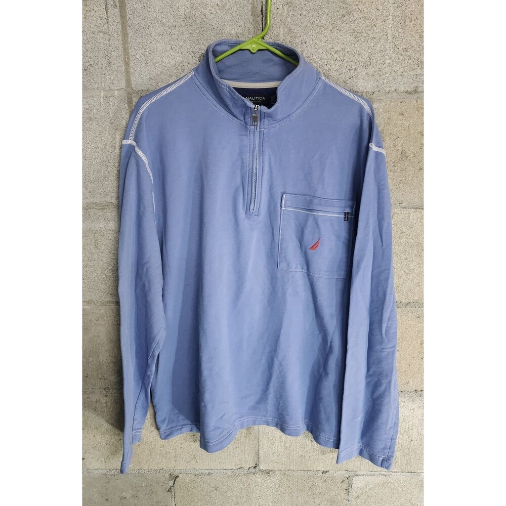 Nautica 1/4 Zip Long Sleeve Pullover Men's Outdoors Sweater Blue Size XL